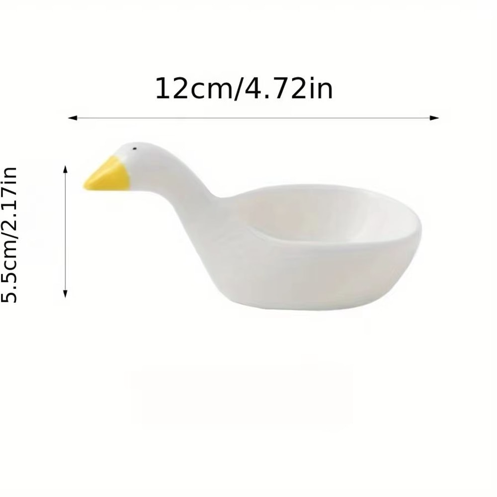 Swan Shaped Ceramic Sauce Plate Elegant Dipping Seasoning Dish For Kitchen Table 5
