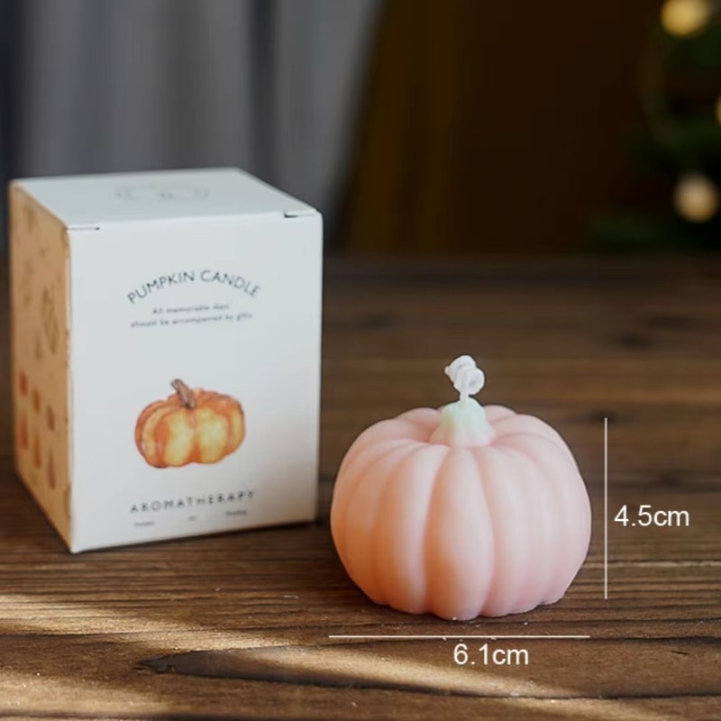 Pink Orange Pumpkin Shaped Scented Candle Autumn Decor Party Favor Gift 6