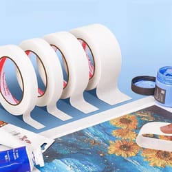 164ft white masking tape 0.39in crepe paper painters tape for painting, art, and auto projects