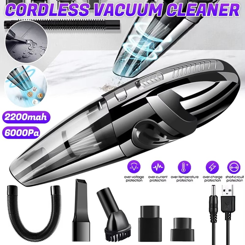 Wireless Handheld Vacuum Cleaner 12000 Pa USB Charging Portable Car And Home Cordless WetDry Vacuum 0