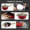Red Stainless Steel Cookware Set 12 Piece Nonstick Pots And Pans Kitchen Cookware Collection 5