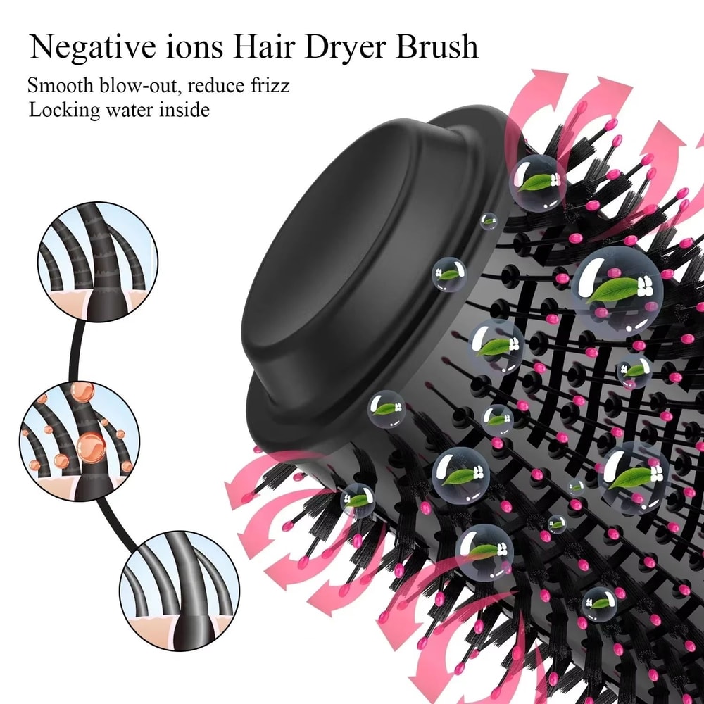 4in1 Hot Air Comb Hair Styling Tool Anionic Straightening Brush Dryer Curling Volumizing Hot Air C 4