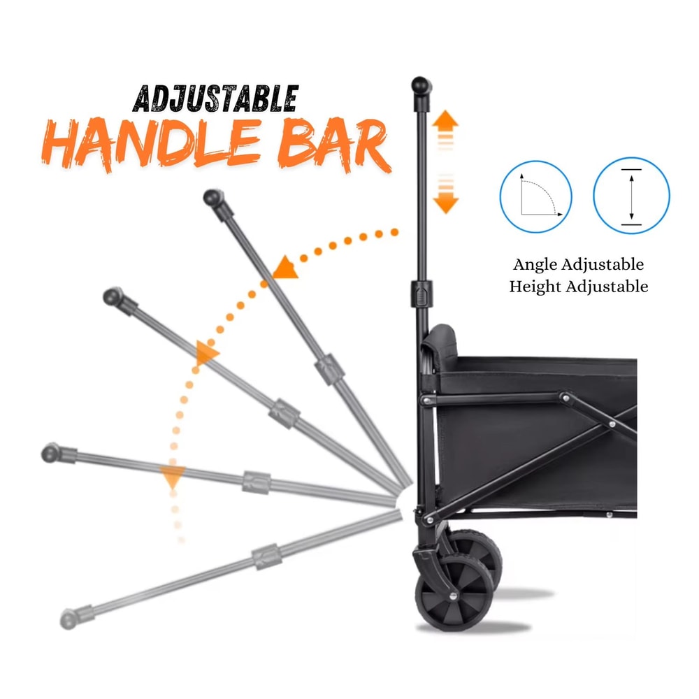 FlexiLite Folding Utility Wagon Heavy Duty Cart 220 LB Capacity With FlatFree Wheels For Camping Be 4