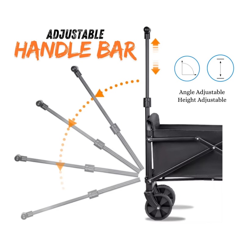 FlexiLite Folding Utility Wagon Heavy Duty Cart 220 LB Capacity With FlatFree Wheels For Camping Be 4