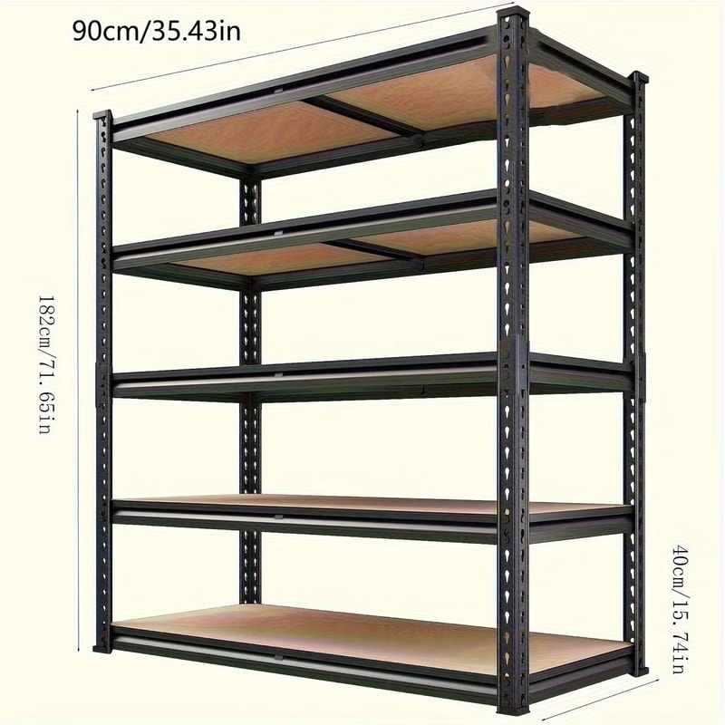 5 Tier Heavy Duty Shelving Unit 2000 Lb Capacity Adjustable Metal Storage Rack For Garage And Wareh 7