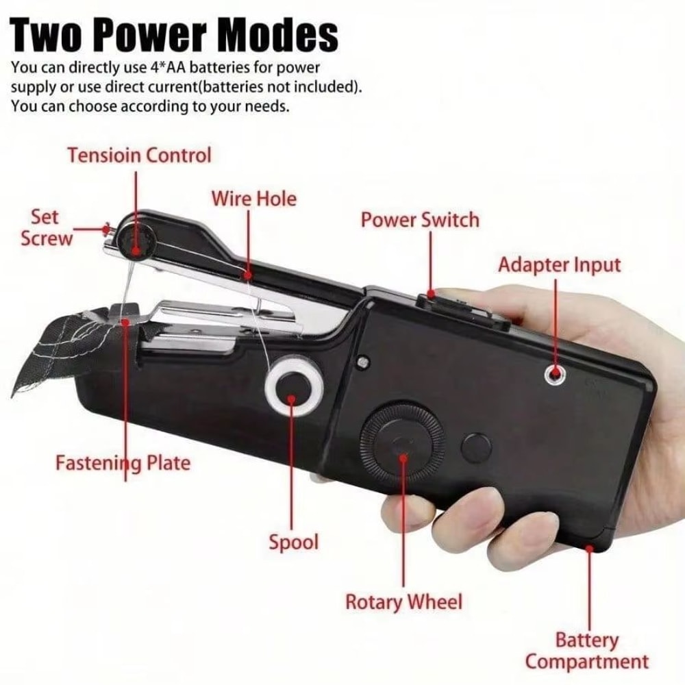 Mini Handheld Sewing Machine Portable Quick Stitch Sewing Tool For Home And Travel White 2