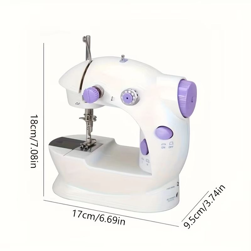 Mini Electric Sewing Machine Portable Home Kit With Foot Pedal Double Speed Night Light Two Thread 2