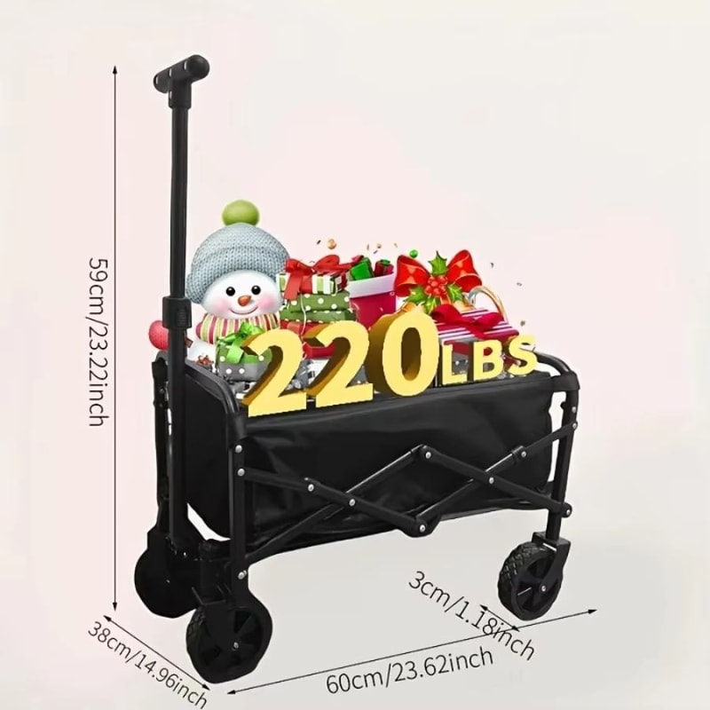 Heavy Duty Foldable Utility Cart 220 LB Capacity Portable Outdoor Camping And Picnic Collapsible Ca 5