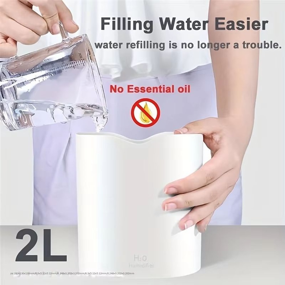 676 Fl Oz Cool Mist USB Air Humidifier With Dual Spray Nozzles And Colorful Night Light 3