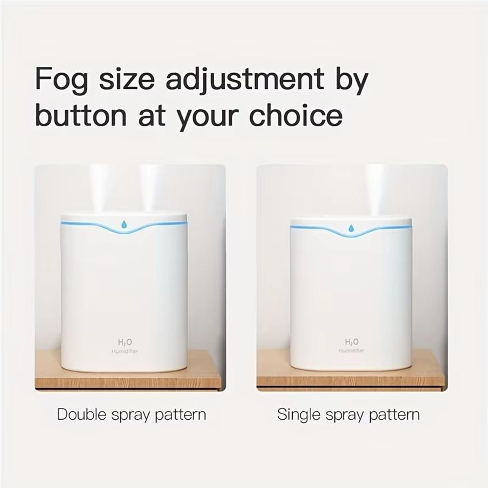 676 Fl Oz Cool Mist USB Air Humidifier With Dual Spray Nozzles And Colorful Night Light 4