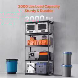 heavy duty 5 tier metal shelving rack 2000 lb capacity adjustable storage for garage and warehouse