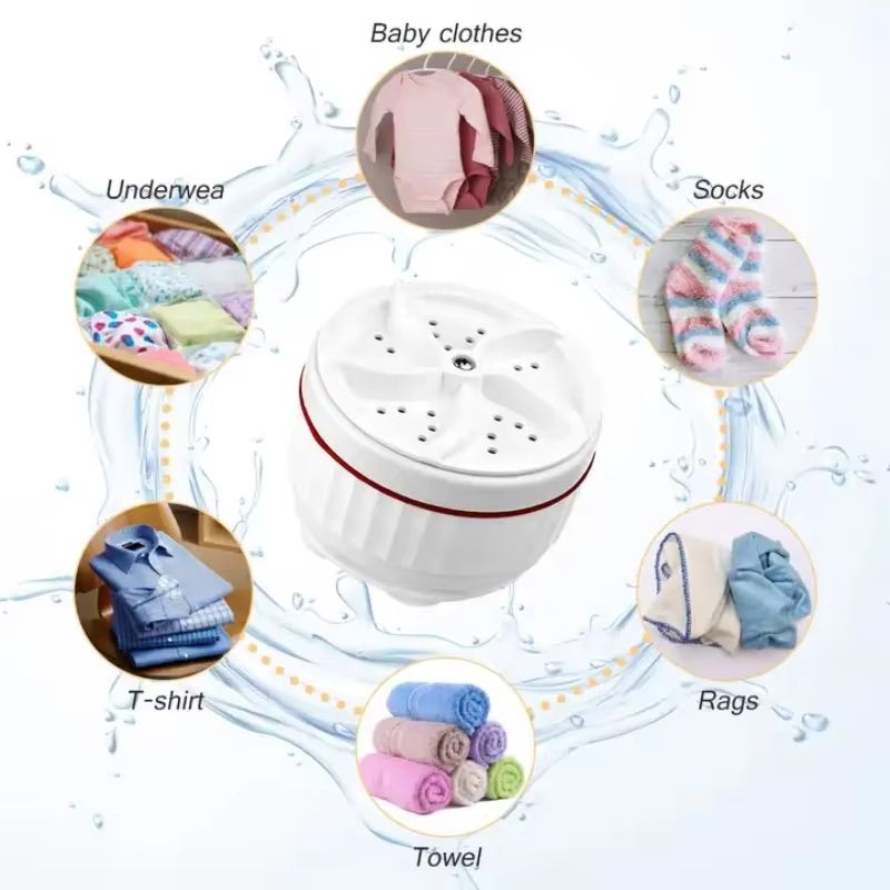 USB Portable Mini Washing Machine Turbine Washer For Travel And Business Trips 2