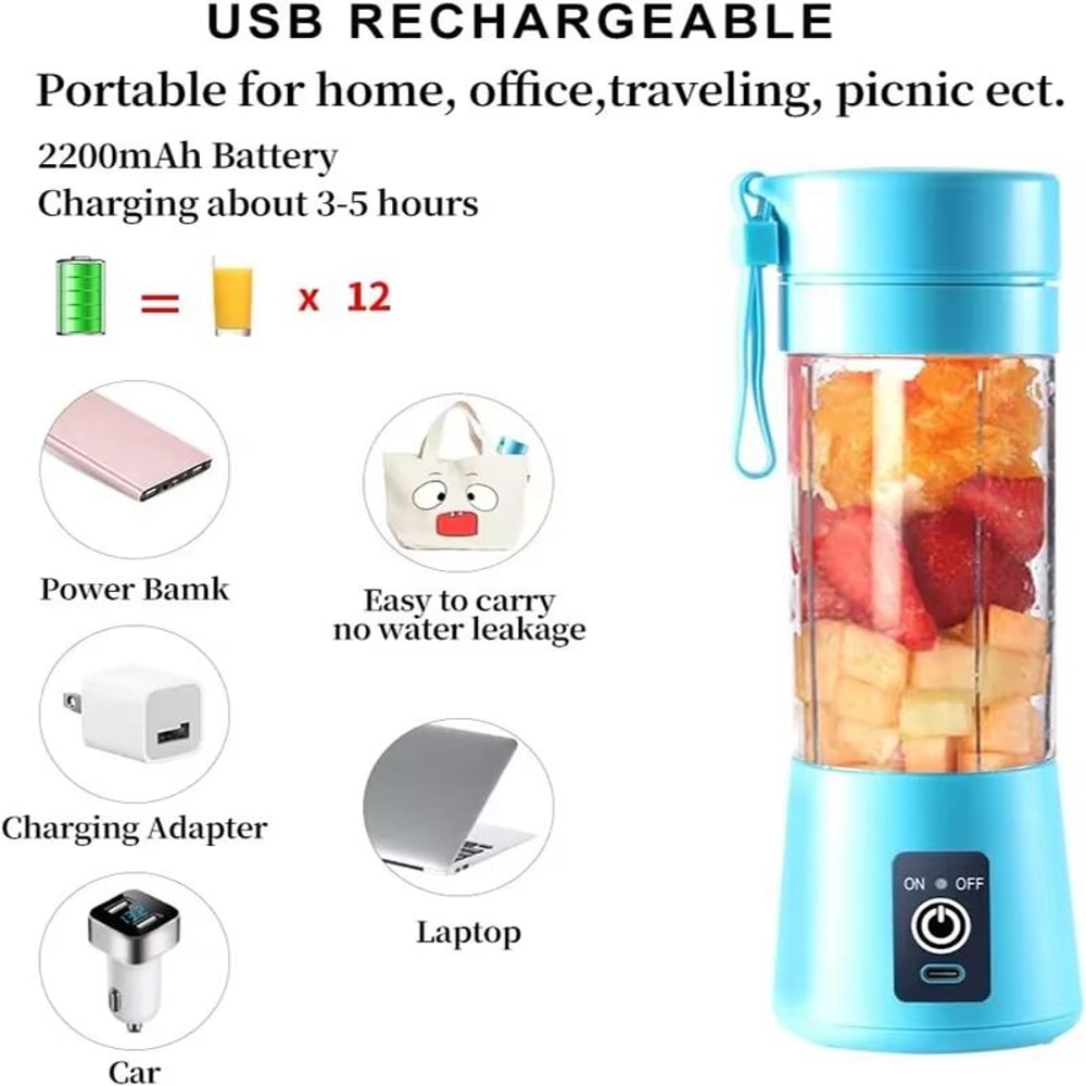 USB Rechargeable Portable Mini Fruit And Vegetable Juicer Cup Blender 4