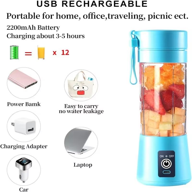 USB Rechargeable Portable Mini Fruit And Vegetable Juicer Cup Blender 4
