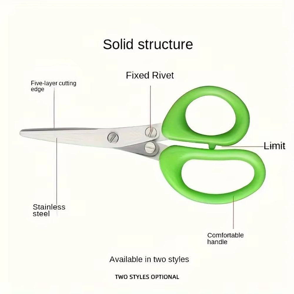 5Layer Forged Stainless Steel Ambidextrous Kitchen Scissors UltraSharp Herb Onion Shredder 3