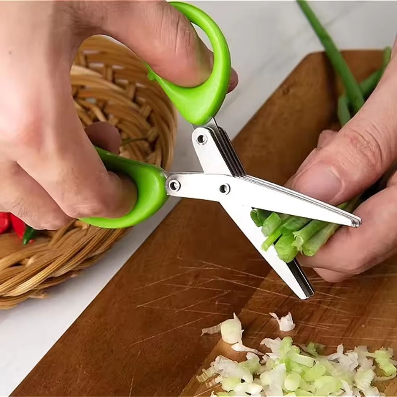 5Layer Forged Stainless Steel Ambidextrous Kitchen Scissors UltraSharp Herb Onion Shredder 4