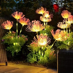 solar flower garden lights outdoor decorative lighting with glowing stems