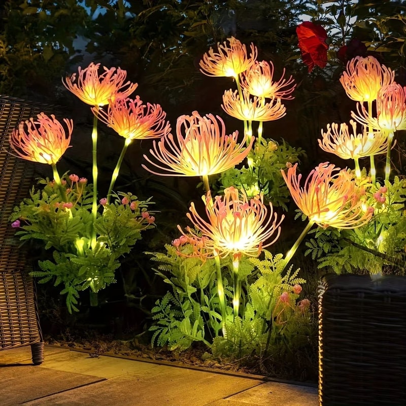 Solar Flower Garden Lights Outdoor Decorative Lighting With Glowing Stems 0