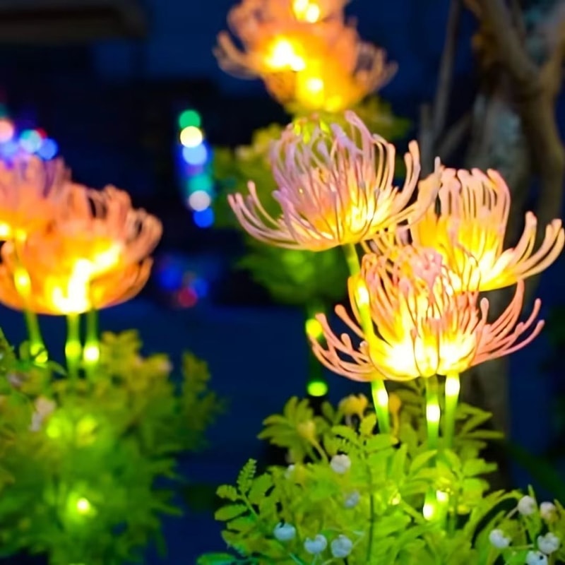 Solar Flower Garden Lights Outdoor Decorative Lighting With Glowing Stems 1