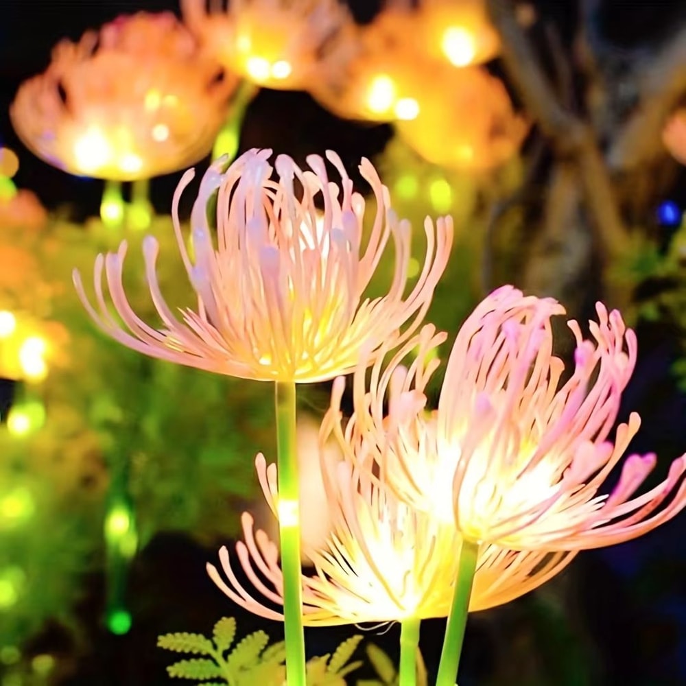 Solar Flower Garden Lights Outdoor Decorative Lighting With Glowing Stems 2