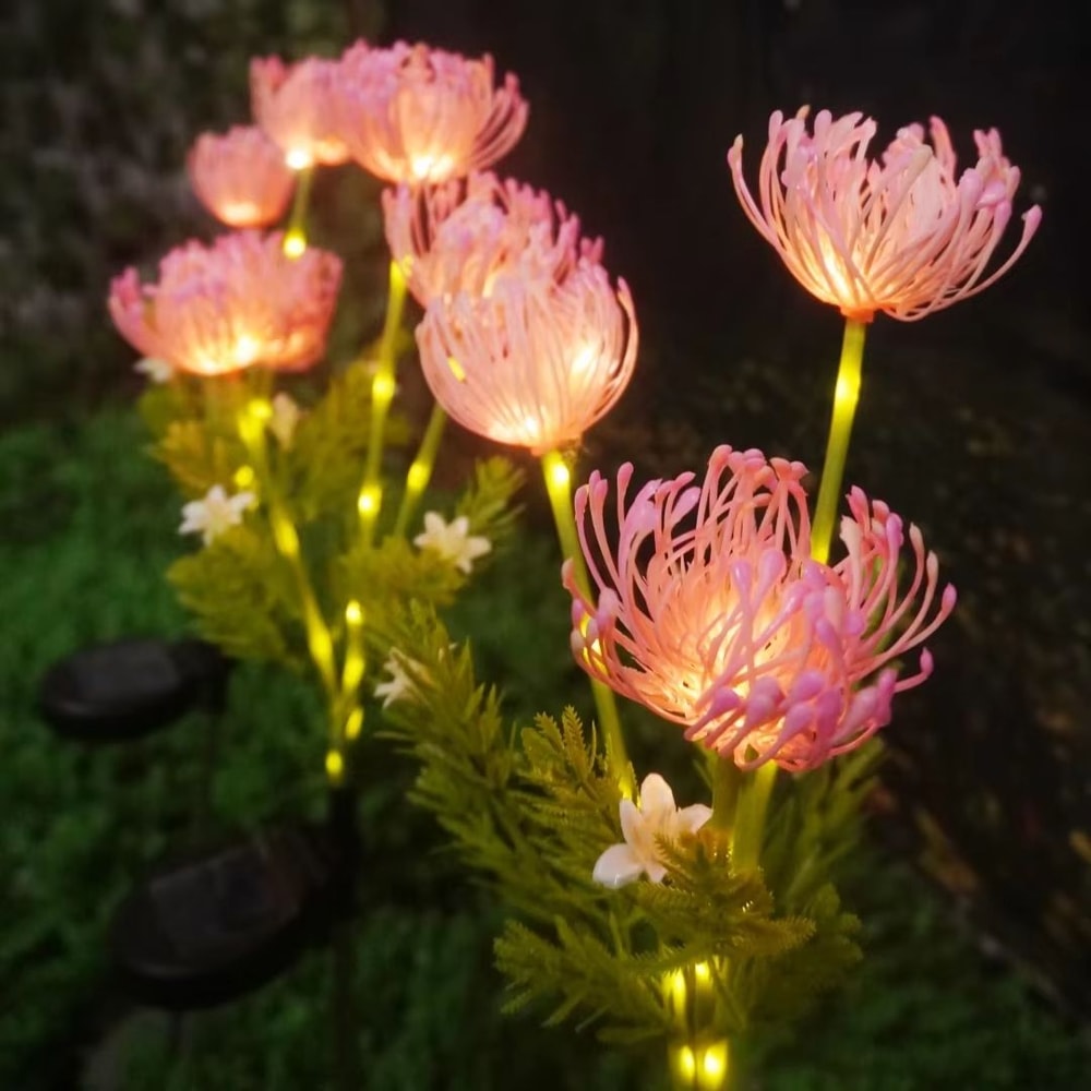 Solar Flower Garden Lights Outdoor Decorative Lighting With Glowing Stems 4