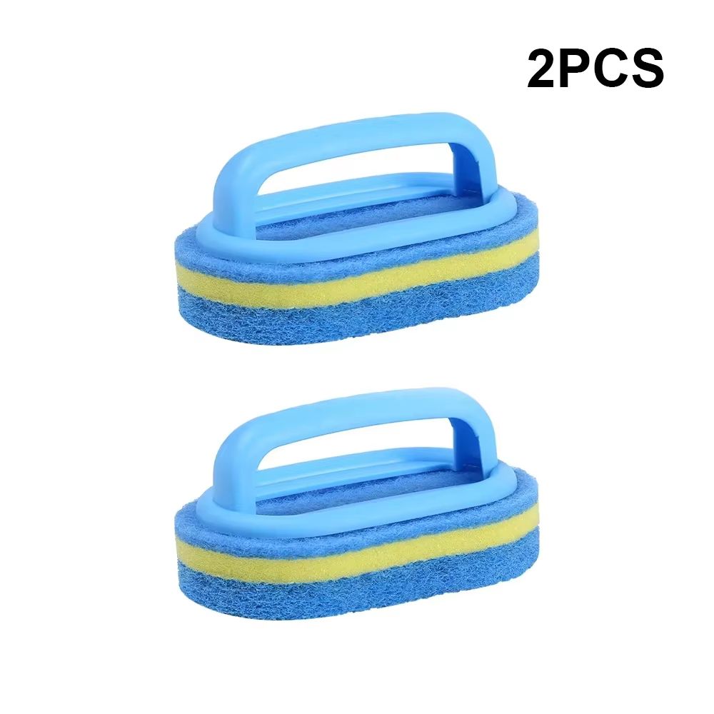 Household Cleaning Brush With Handle Thick Scrubbing Sponge For Kitchen Bathroom And Home Cleaning 7