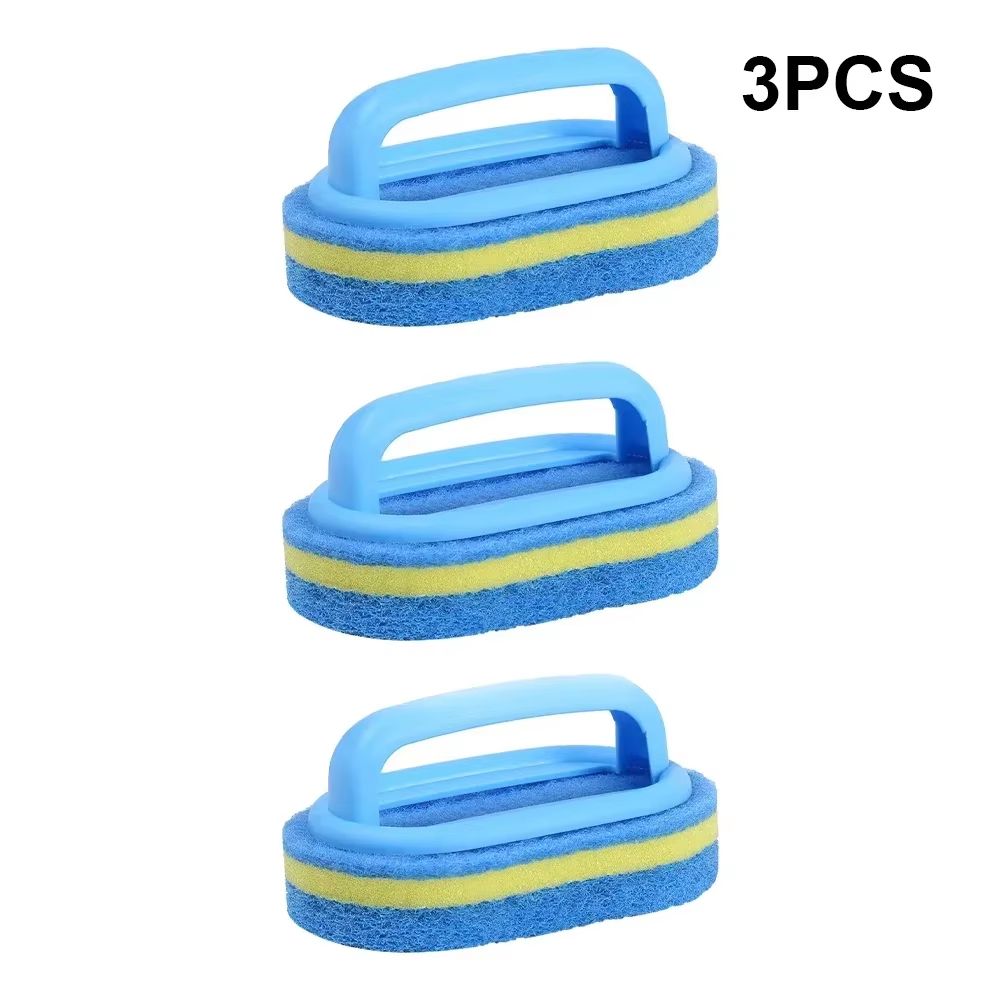 Household Cleaning Brush With Handle Thick Scrubbing Sponge For Kitchen Bathroom And Home Cleaning 8