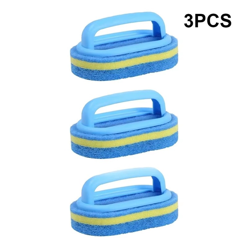 Household Cleaning Brush With Handle Thick Scrubbing Sponge For Kitchen Bathroom And Home Cleaning 8