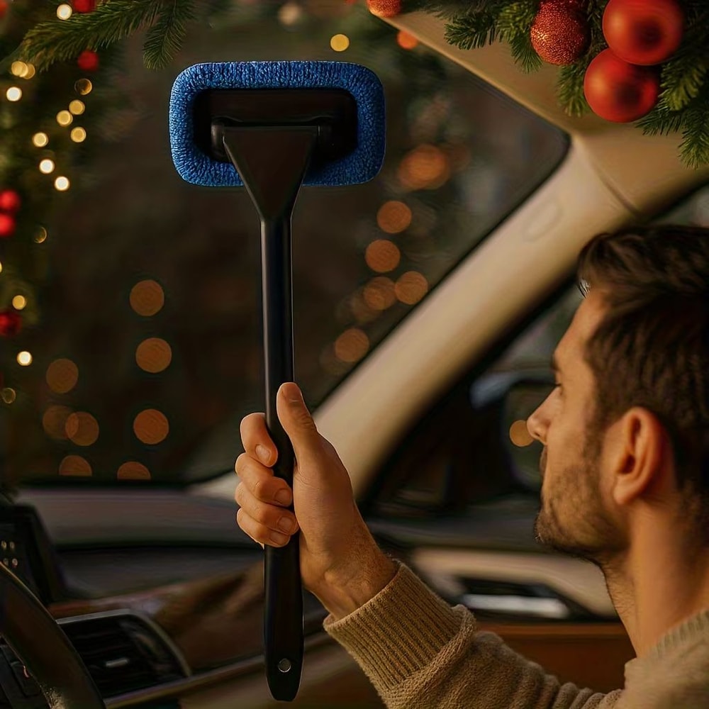 Car Window Cleaner Brush Kit LongHandle Auto Glass Wash Tool Set 2