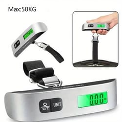 digital portable luggage scale – 110 lb/50 kg hanging suitcase weighing scale with lcd display
