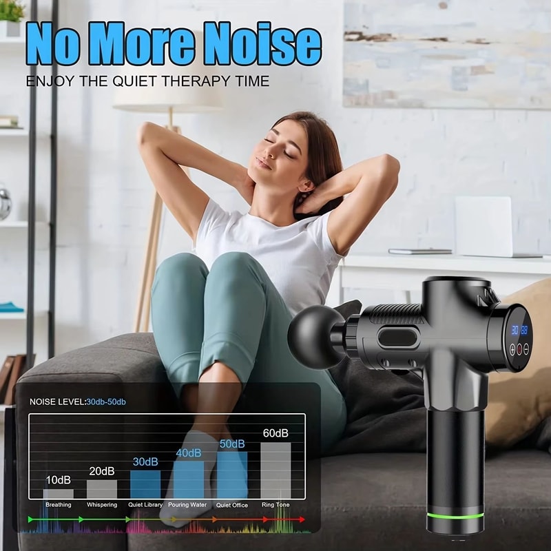 30Level Deep Muscle Electric Massage Gun Portable Percussion Massager For FullBody Recovery 0