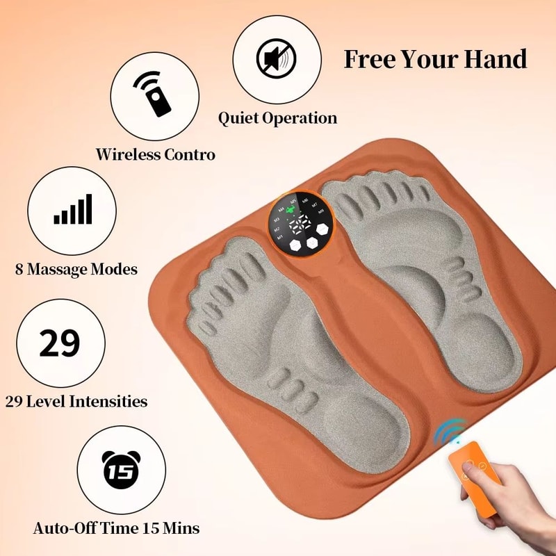 Portable 3D Smart Foot Massage Pad With Remote Control 8 Modes 29 Levels 1