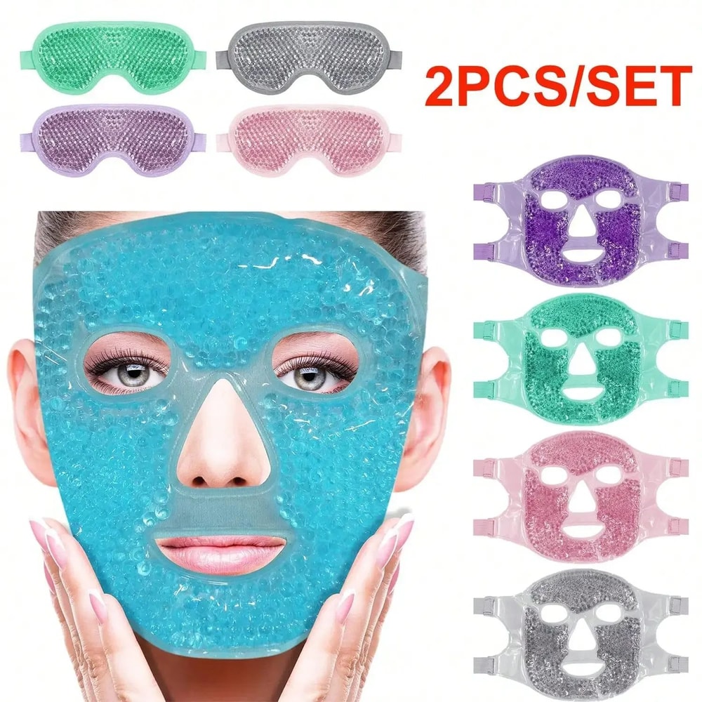 Gel Cooling Ice Face And Eye Mask Hot Cold Compress Pack For Facial Relief And Spa Care 0