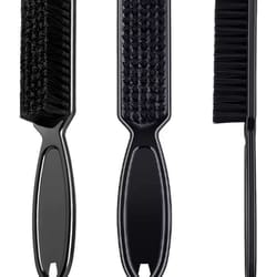 barber neck duster brush set for men with round hairdressing and beard brushes