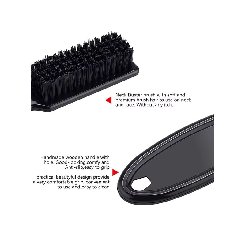 Barber Neck Duster Brush Set For Men With Round Hairdressing And Beard Brushes 5