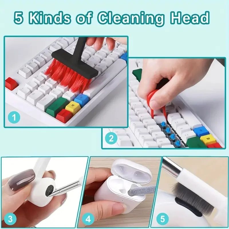 5in1 Keyboard And Earbuds Cleaning Brush Kit With Keycap Puller 2
