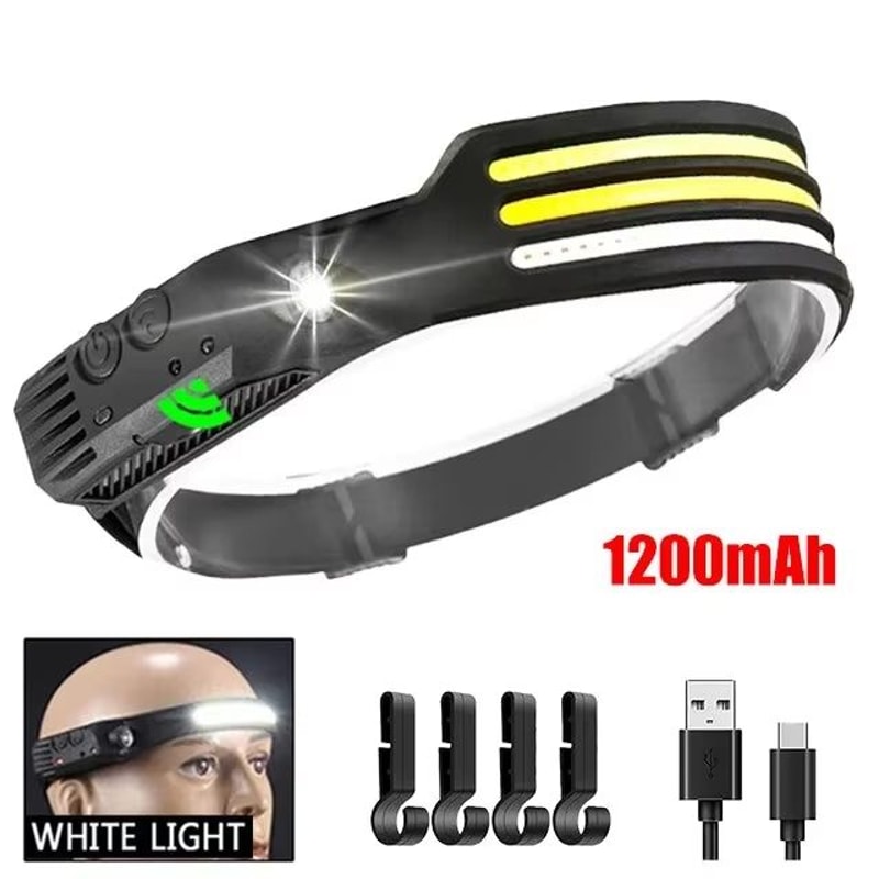 USB Rechargeable COB LED Sensor Headlamp With BuiltIn Battery For Outdoor Camping And Fishing 11