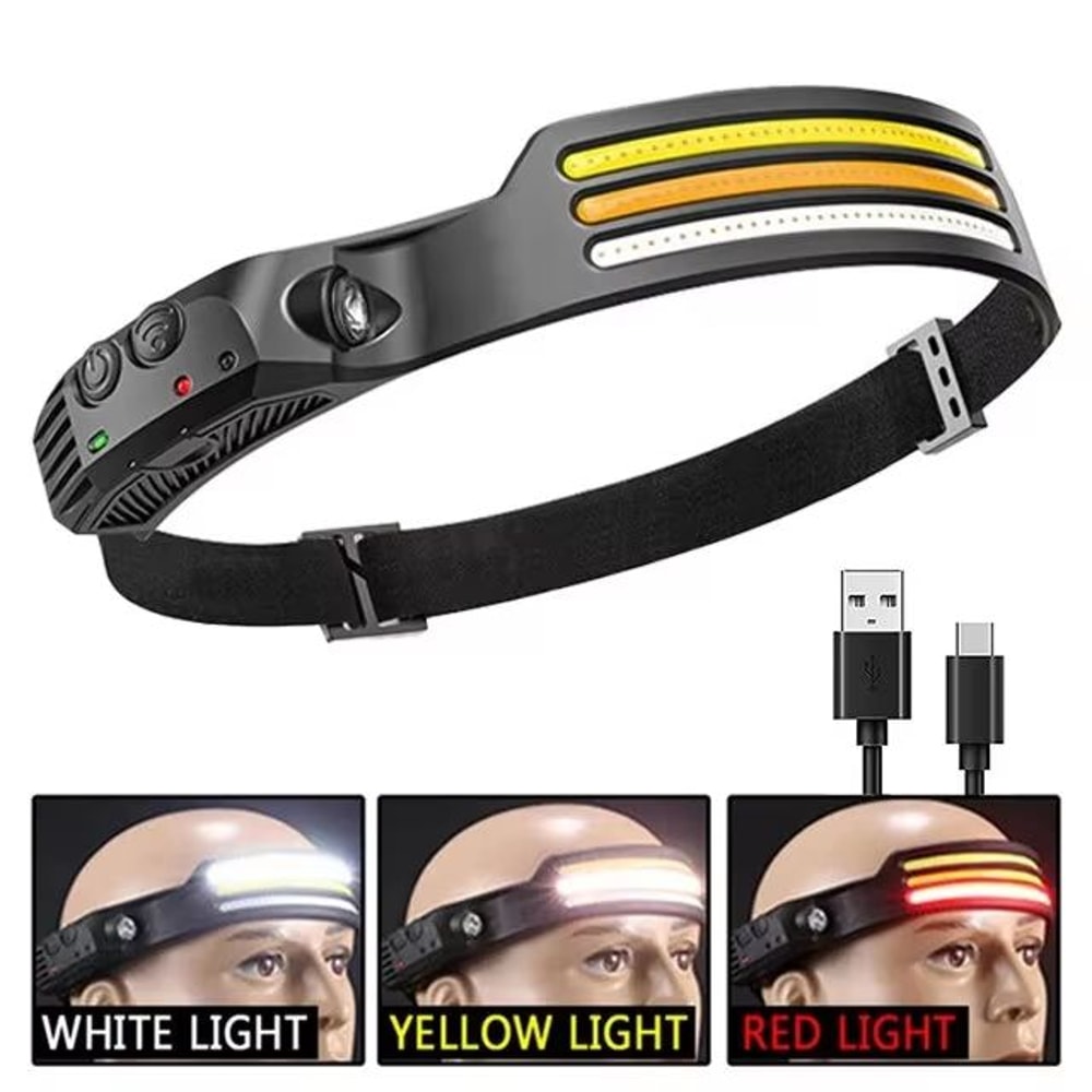 USB Rechargeable COB LED Sensor Headlamp With BuiltIn Battery For Outdoor Camping And Fishing 12