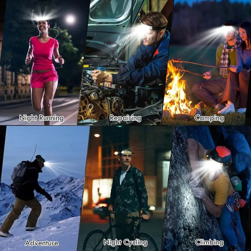 USB Rechargeable COB LED Sensor Headlamp With BuiltIn Battery For Outdoor Camping And Fishing 4