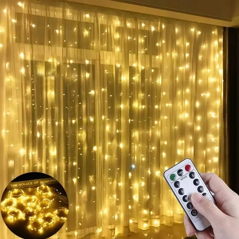 USB Powered LED Curtain Fairy Lights Garland 6x3 M Or 3x3 M With Remote For Holiday And Decor 8