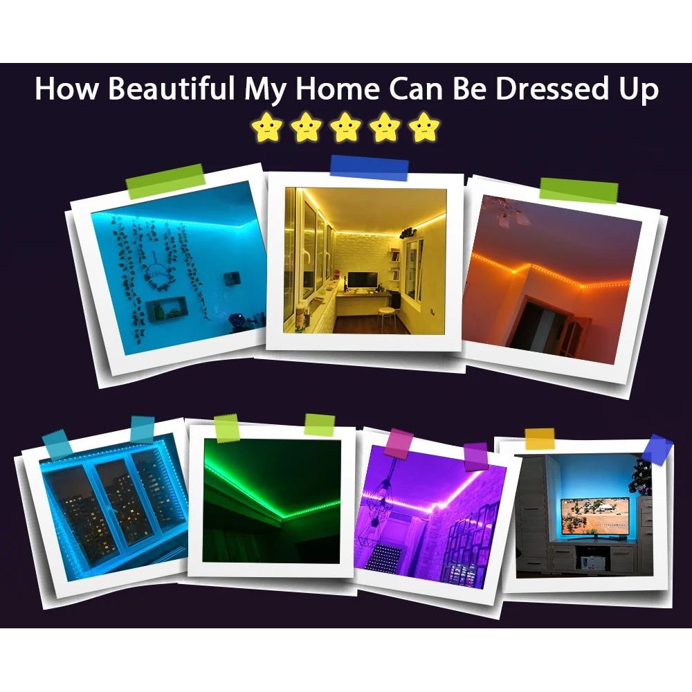 RGB LED Strip Lights 5 V USB 3535 Music Sync ColorChanging Light Strip 328 Ft9843 Ft 4