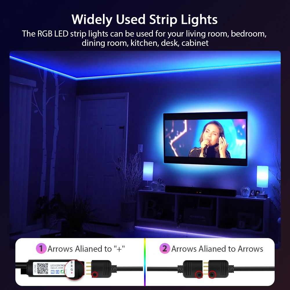 RGB LED Strip Lights 5 V USB 3535 Music Sync ColorChanging Light Strip 328 Ft9843 Ft 5