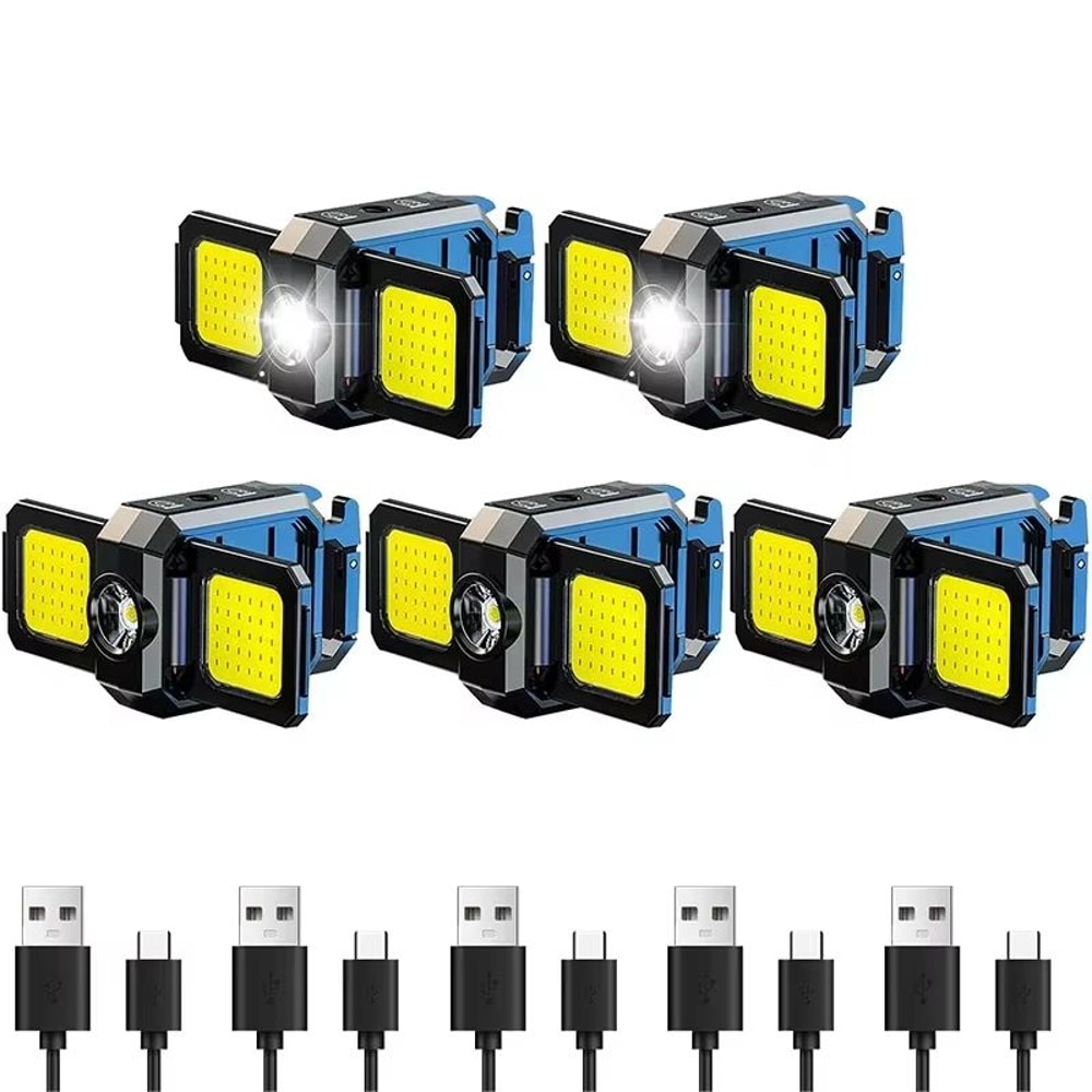 USB Rechargeable Mini COB Keychain Flashlight With 90 Foldable Work Lights 10