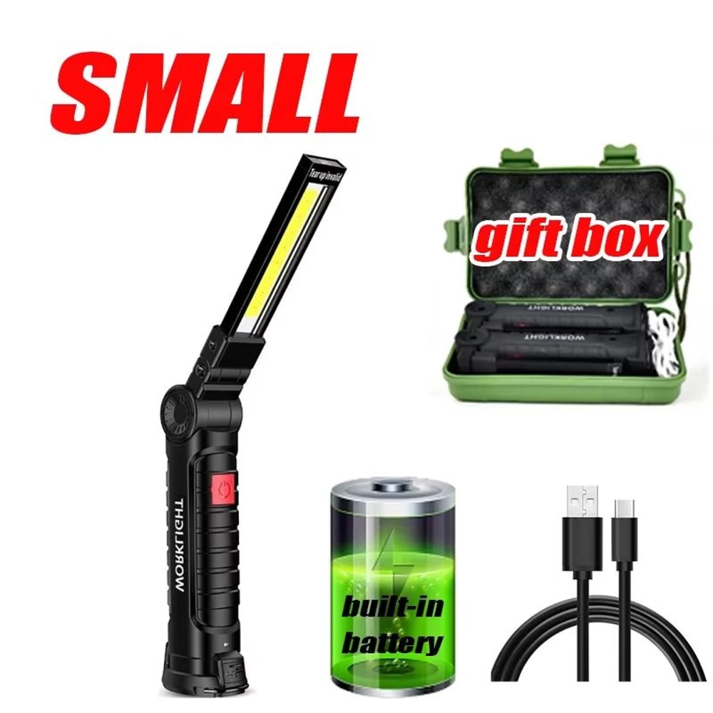 USB Rechargeable Dimmable COB LED Work Light With Magnet And Hook 6