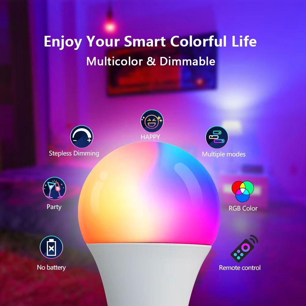 16Color RGB LED Multicolor Bulb With E27 Base And 24Key Remote Control 1