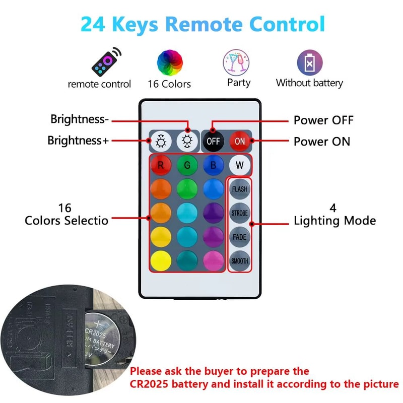 16Color RGB LED Multicolor Bulb With E27 Base And 24Key Remote Control 5