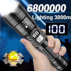 high power usb rechargeable led flashlight with built-in battery for emergency and outdoor use