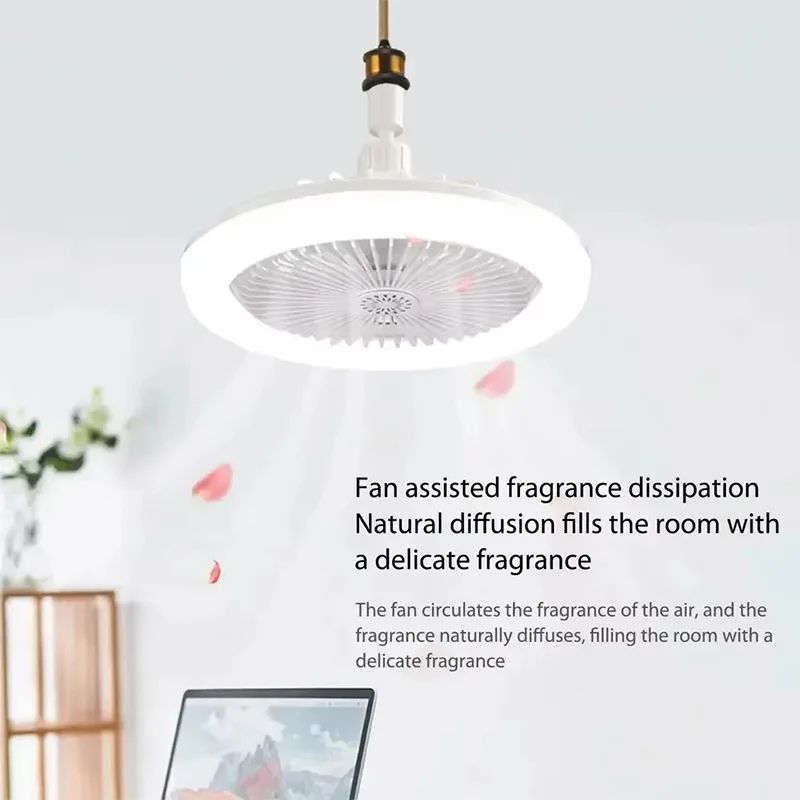 2in1 Ceiling Fan Lamp With Adjustable 3Speed Fan And Dimmable E27 LED Light 1