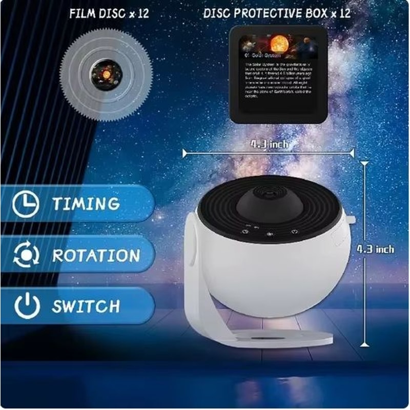 LED Galaxy Starry Sky Projector Night Lamp With 360 Rotation For Room Decor And Kids 6