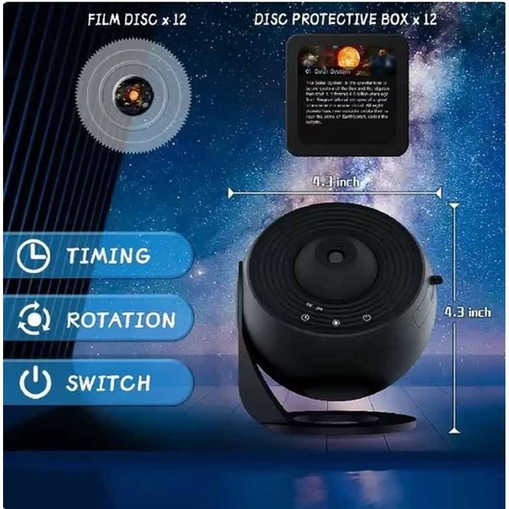 LED Galaxy Starry Sky Projector Night Lamp With 360 Rotation For Room Decor And Kids 8